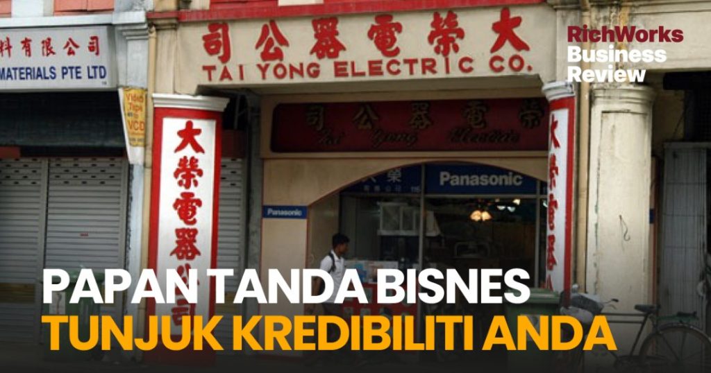 Papan Tanda Bisnes Tunjuk Kredibiliti Anda